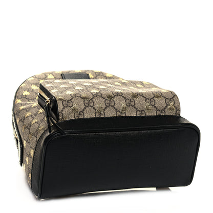 Gucci GG Supreme Monogram Bees Print Small Day Backpack Beige Oro Black 3 of 12