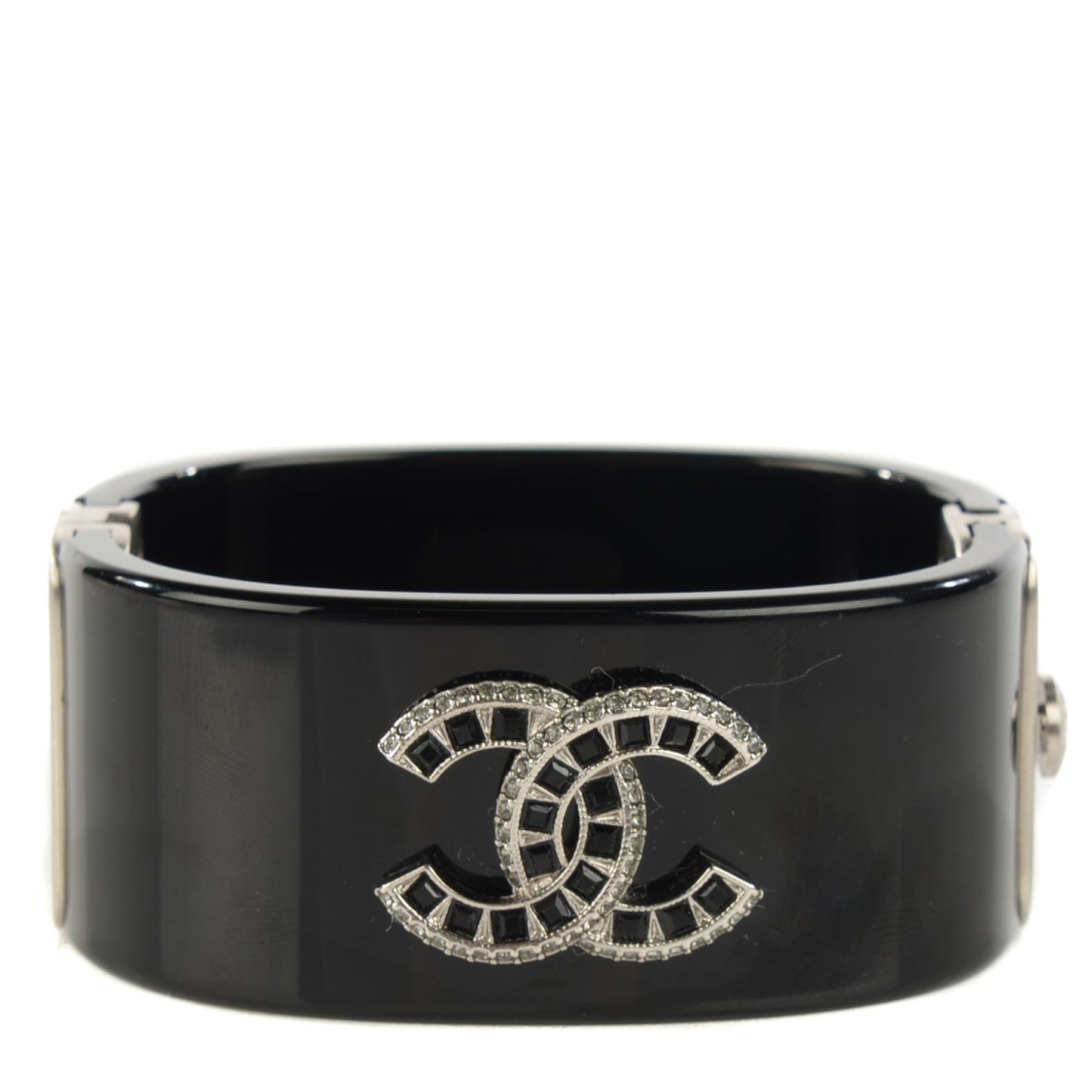 Resin Baguette Crystal CC Cuff Black