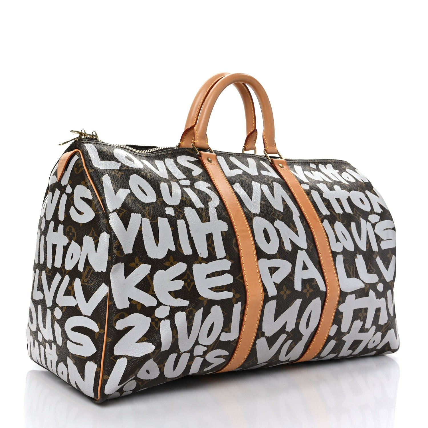 Louis Vuitton Monogram Graffiti Keepall 50 Silver 2 of 10