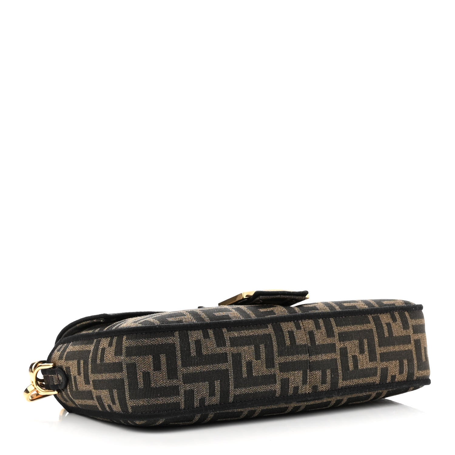 Fendi Fabric Jacquard FF 1974 Medium Baguette Tobacco Moro Black 4 of 10