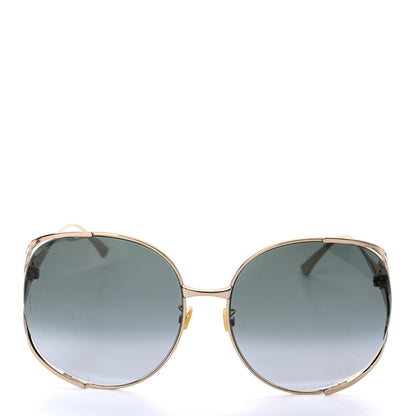 Gucci Metal Oversized Round Frame GG0225S Sunglasses Gold 2 of 8