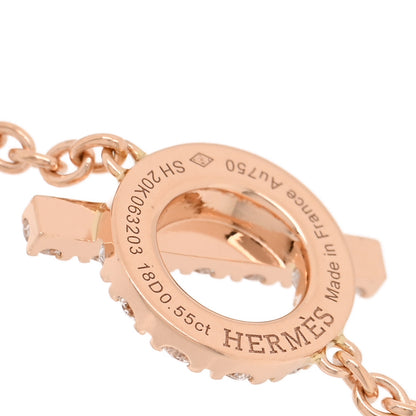 Hermes 18K Rose Gold Diamond Finesse Bracelet 3 of 4