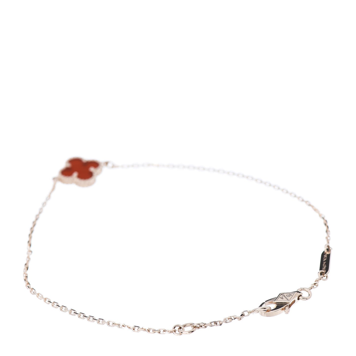 18K Rose Gold Carnelian Sweet Alhambra Bracelet