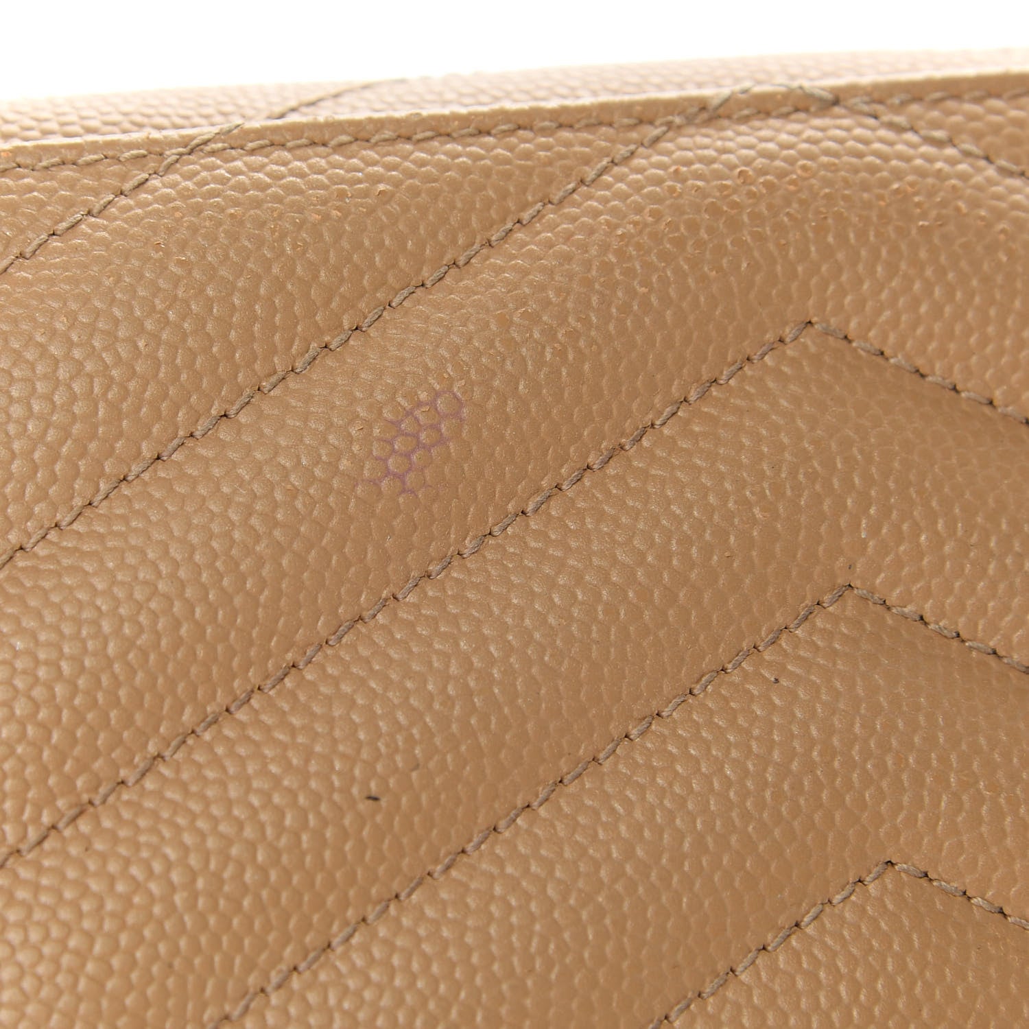 Saint Laurent Grain De Poudre Matelasse Chevron Small Monogram Envelope Wallet Dune 7 of 7