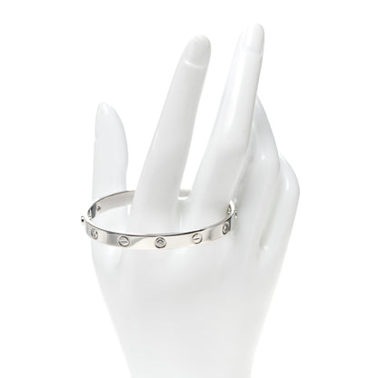 Cartier 18K White Gold 6 Diamond LOVE Bracelet 17 2 of 6