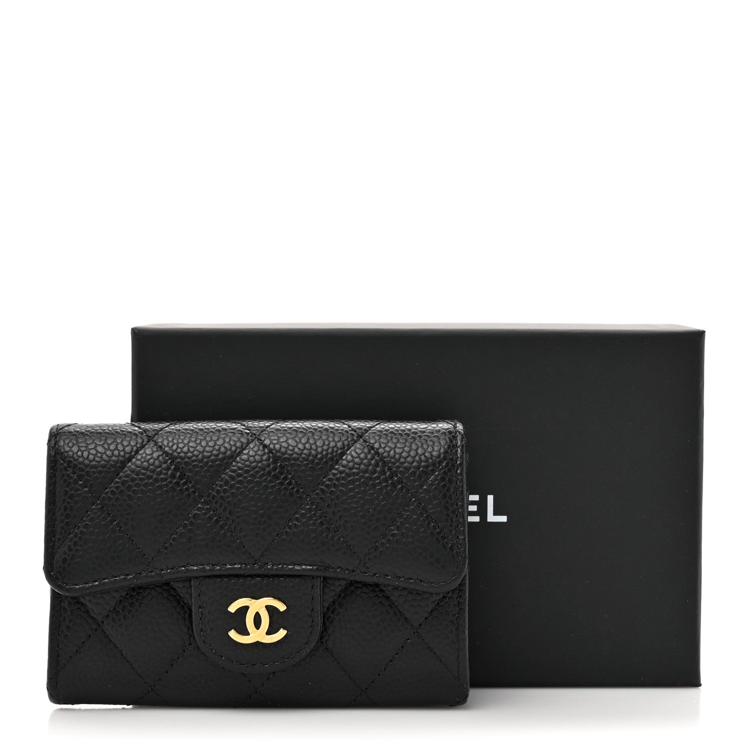 Chanel Caviar Quilted Flap Card Holder Wallet Black 9 of 9