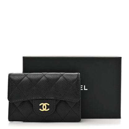 Chanel Caviar Quilted Flap Card Holder Wallet Black 9 of 9