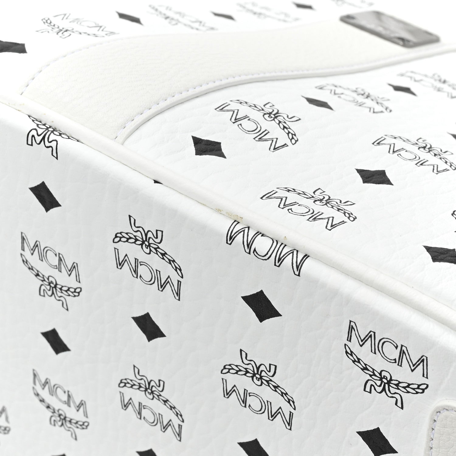 MCM Visetos Medium Liz Reversible Shopper Tote White 17 of 17