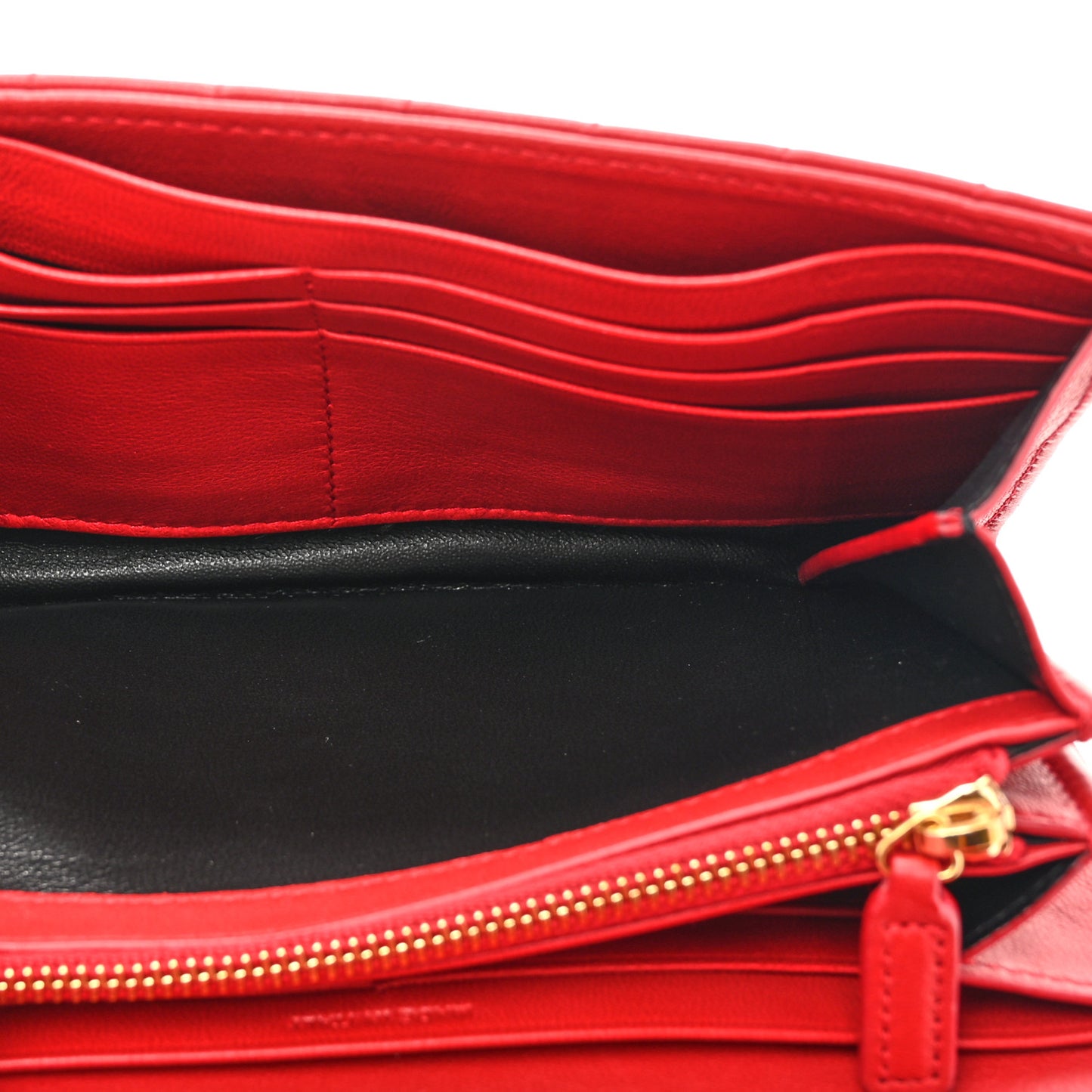 Lambskin Matelasse Monogram Large Vicky Continental Wallet Rouge Eros