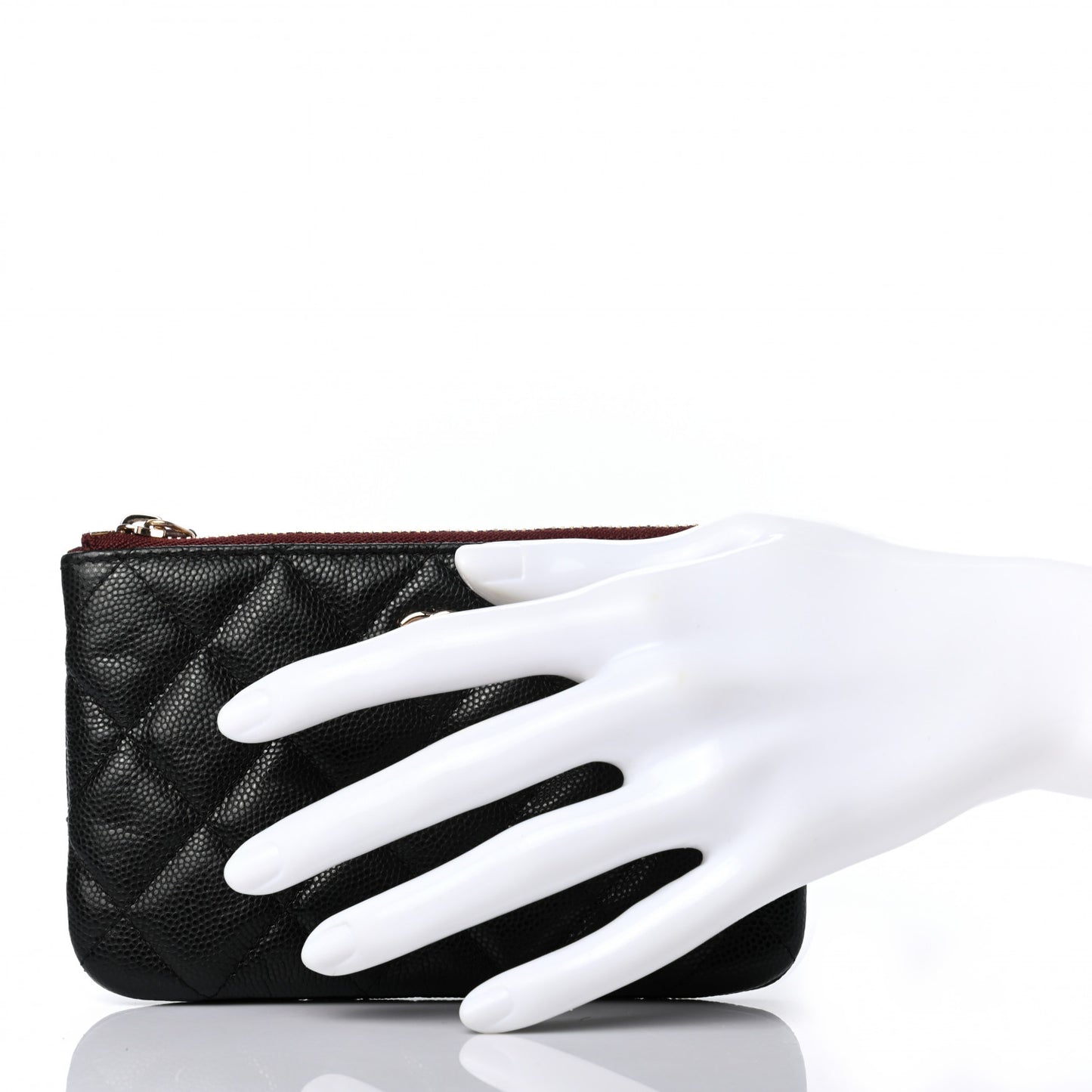 Caviar Quilted Small Cosmetic Case Black