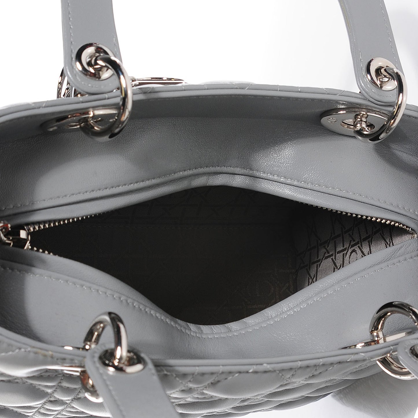 Lambskin Cannage Medium Lady Dior Grey