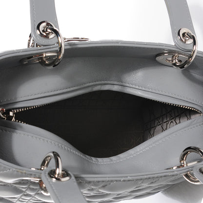 Christian Dior Lambskin Cannage Medium Lady Dior Grey 5 of 9