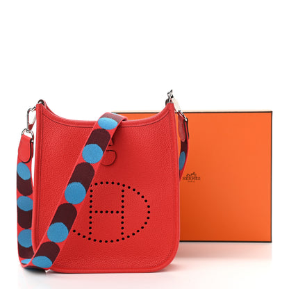 Hermes Taurillon Maurice Flipperball Sangle Evelyne TPM Rouge De Coeur Bleu Frida 11 of 11