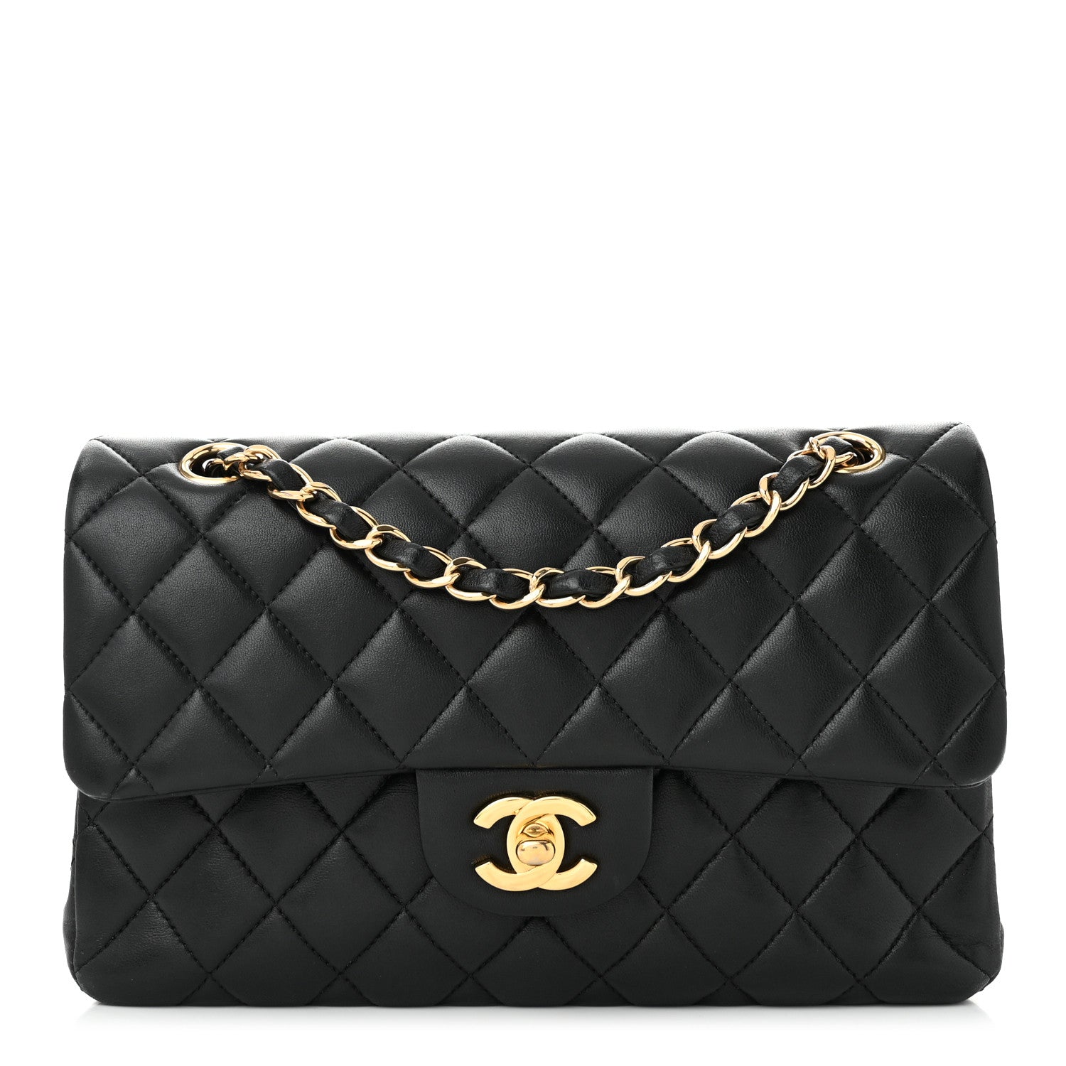 Chanel Lambskin Quilted Small Double Flap Black 1 of 10