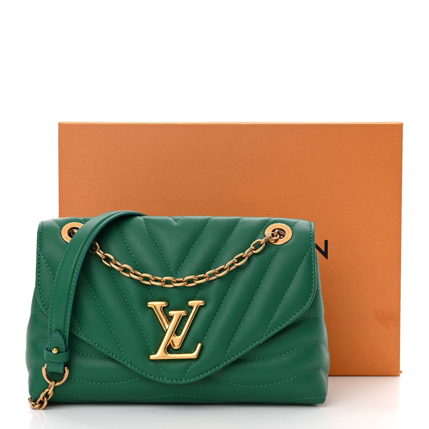 Louis Vuitton Calfskin New Wave Chain Bag MM NM Emerald 11 of 11