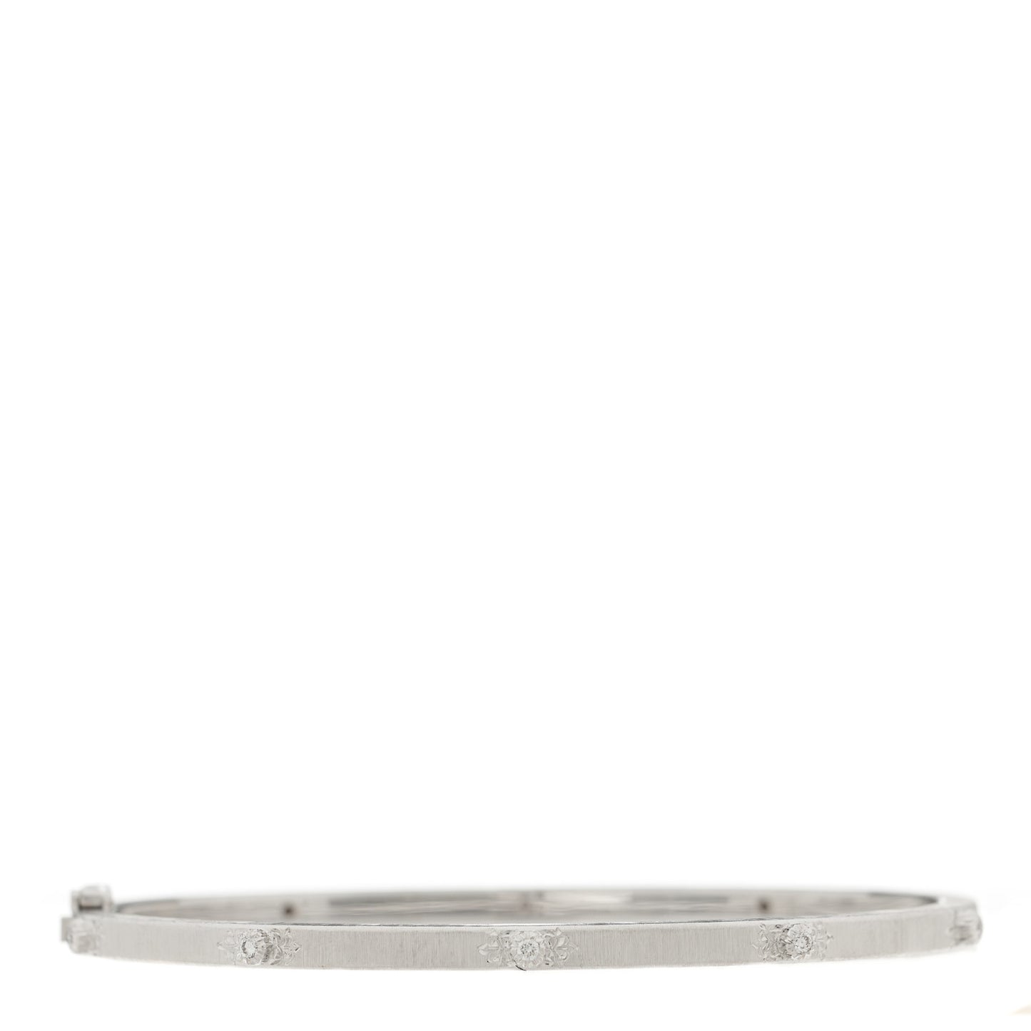 18K White Gold Diamond 3mm Macri Classica Bangle Bracelet