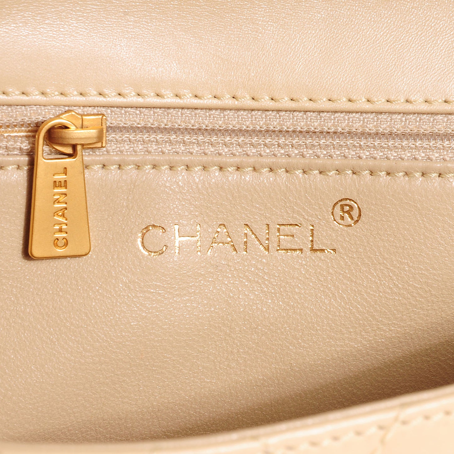 Lambskin Bekko Resin Small Single Flap Beige