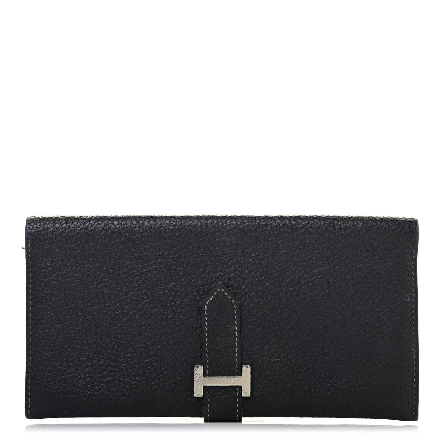 Taurillon Clemence Bearn Gusset Wallet Bleu Marine