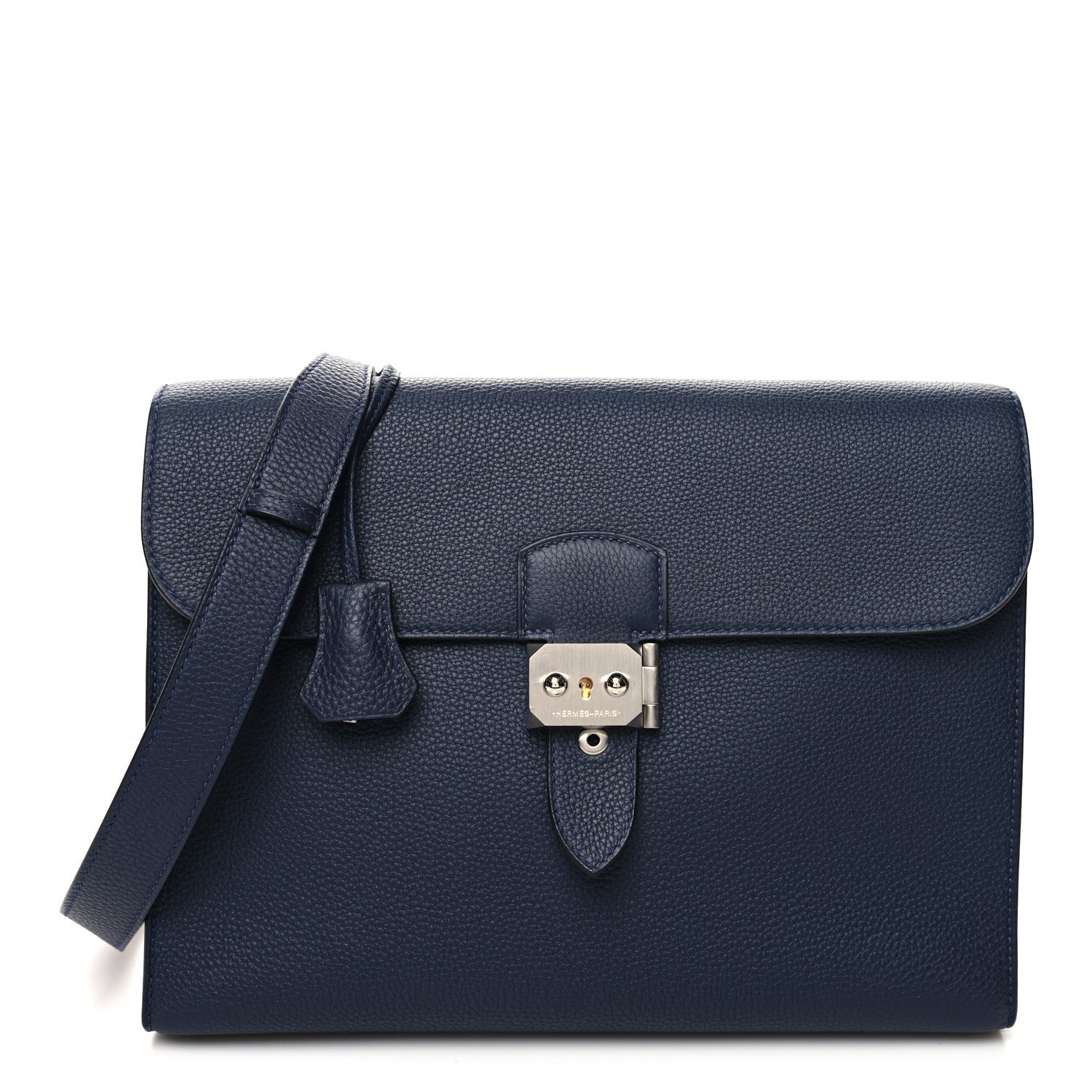 Hermes Togo Sac A Depeches 29 Messenger Bag Bleu Nuit 1 of 12