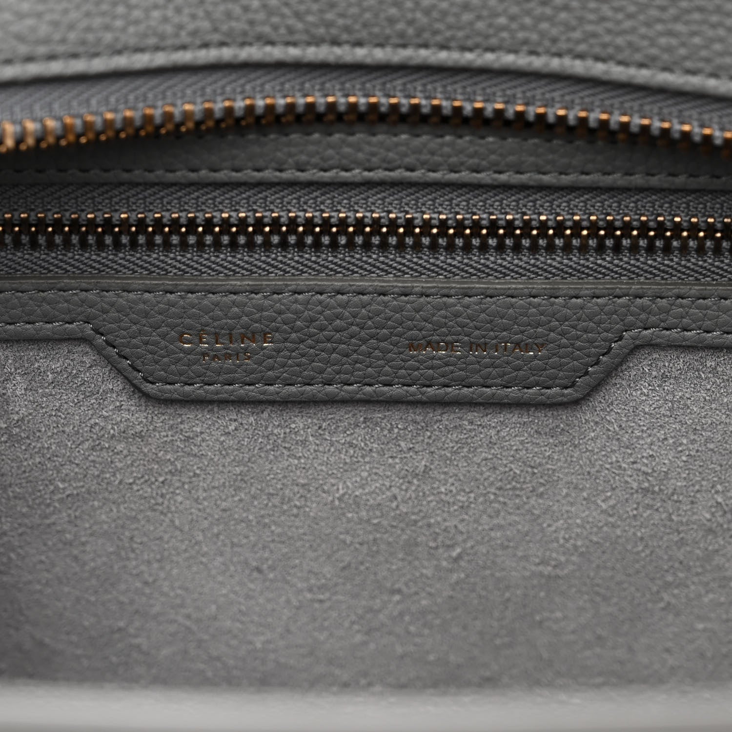 Celine Baby Drummed Calfskin Micro Luggage Kohl 5 of 10