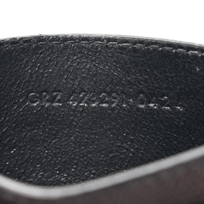 Saint Laurent Grain De Poudre Matelasse Chevron Monogram Credit Card Case Black 7 of 11
