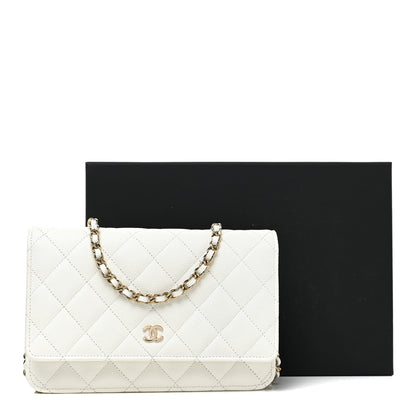 Chanel Caviar Quilted Wallet On Chain WOC White 12 of 12