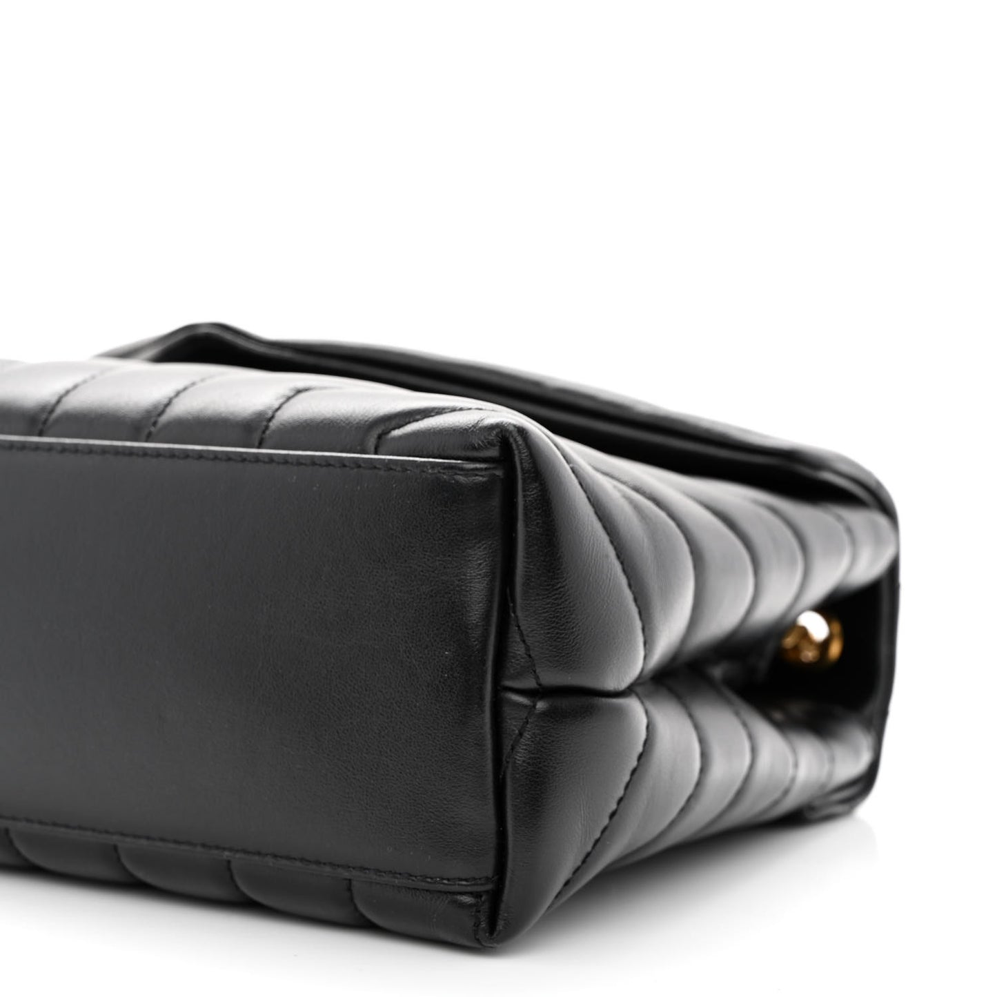 Calfskin Y Quilted Monogram Small Loulou Chain Satchel Black