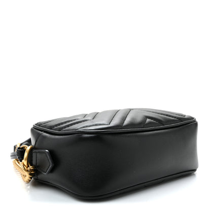 Gucci Calfskin Matelasse Mini GG Marmont Chain Shoulder Bag Black 4 of 10