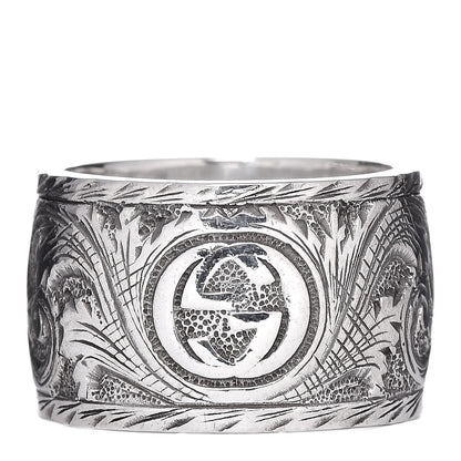 Gucci Sterling Silver Resin Feline Garden Ring Green 60 9 4 of 7