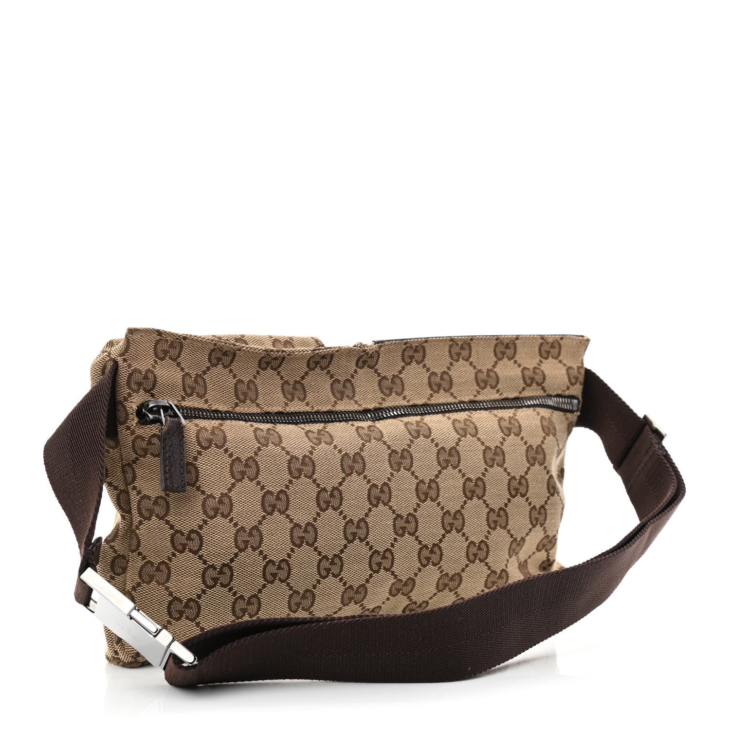 Gucci GG Monogram Double Pocket Belt Bag Dark Brown 3 of 13