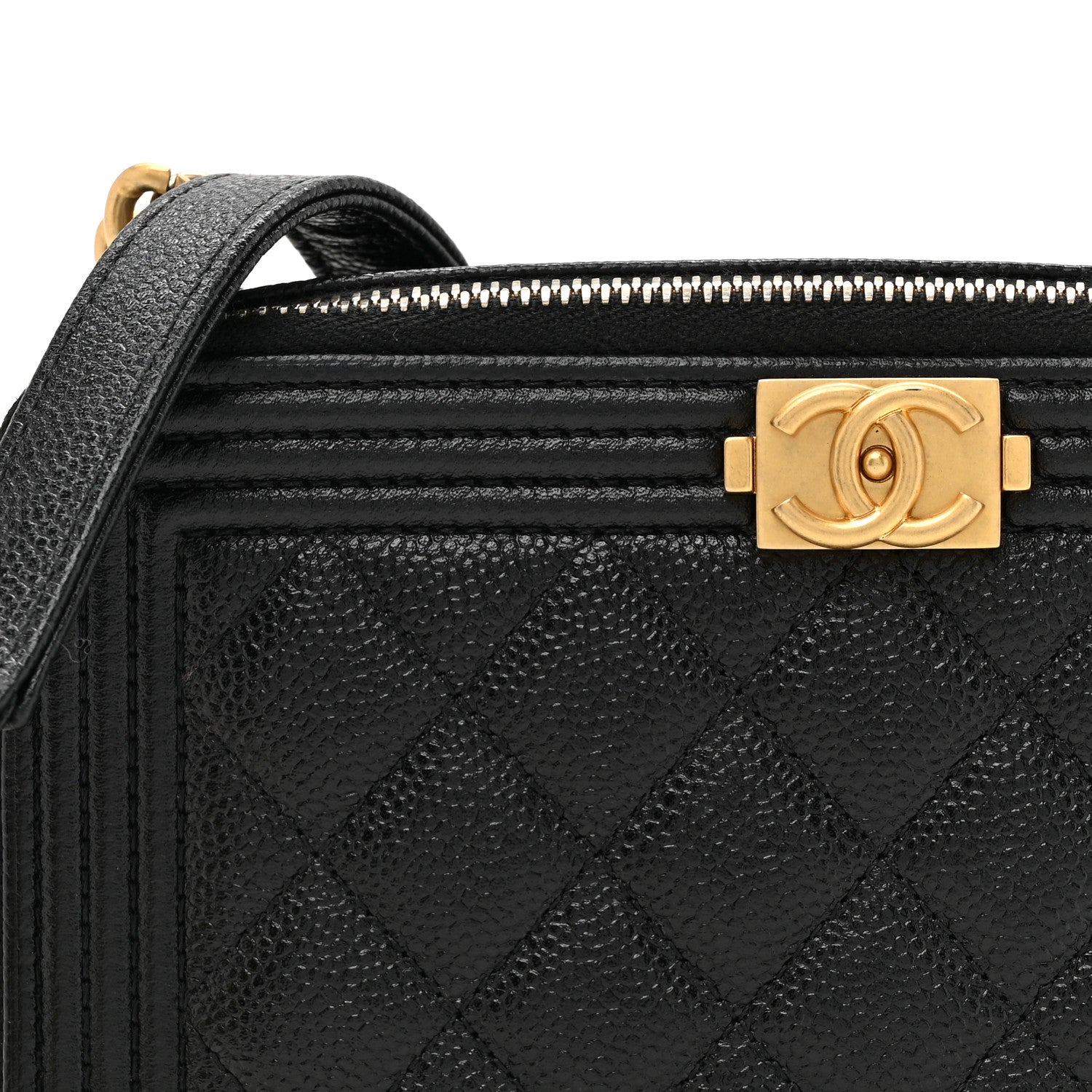Chanel Caviar Quilted Boy Zip Phone Holder With Chain Black 9 of 12