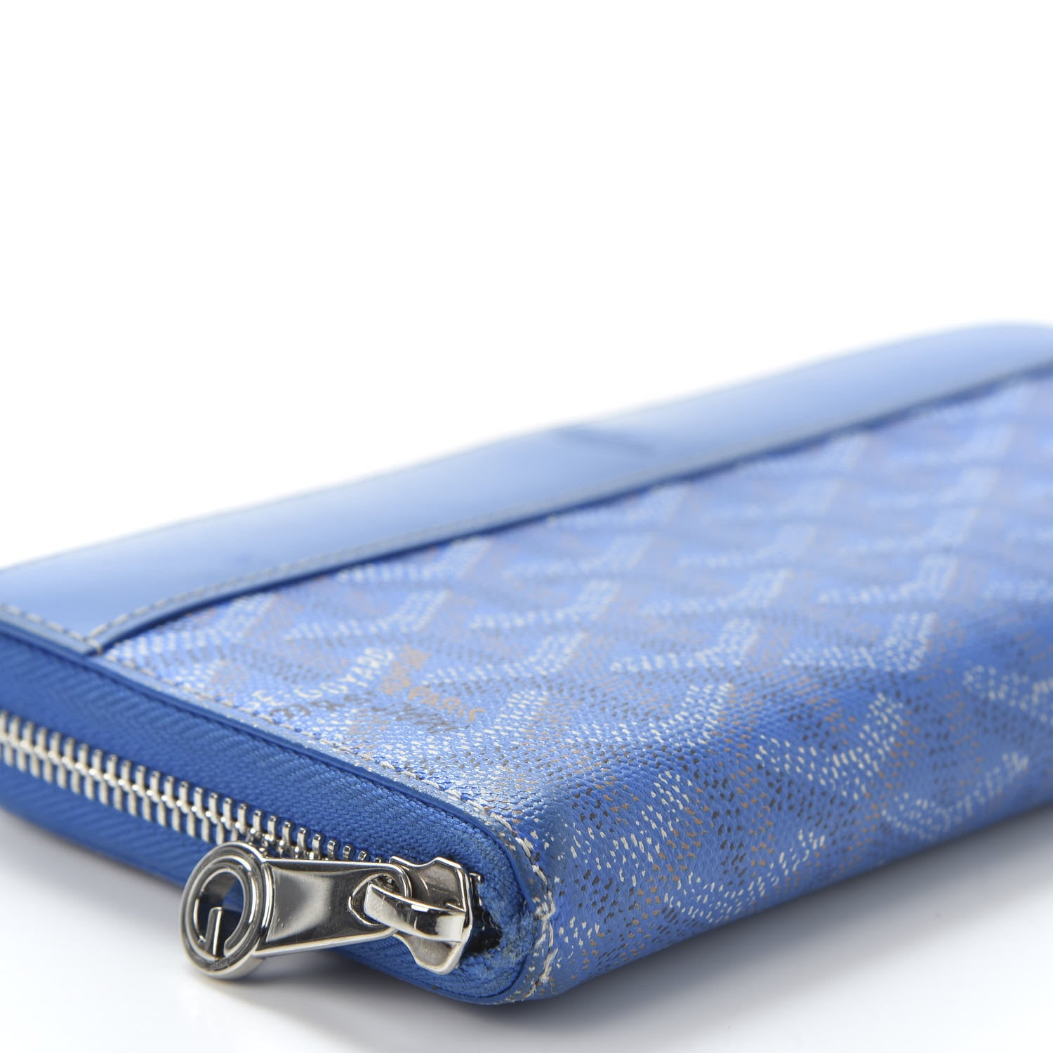 Goyard Goyardine Matignon Zip Around GM Wallet Blue 5 of 10