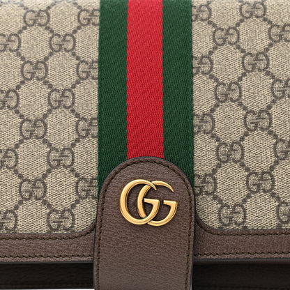 Gucci GG Supreme Monogram Web Ophidia Flap Messenger Bag Beige New Acero 8 of 10
