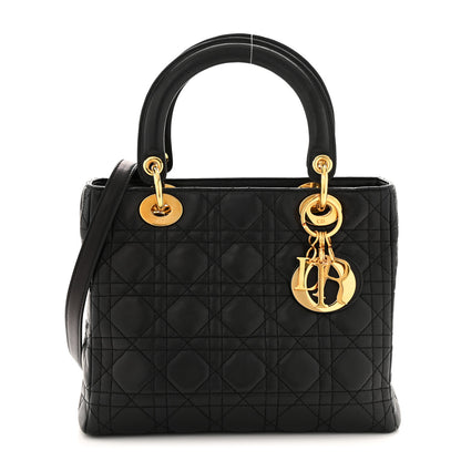 Christian Dior Lambskin Cannage Medium Lady Dior Black 1 of 12
