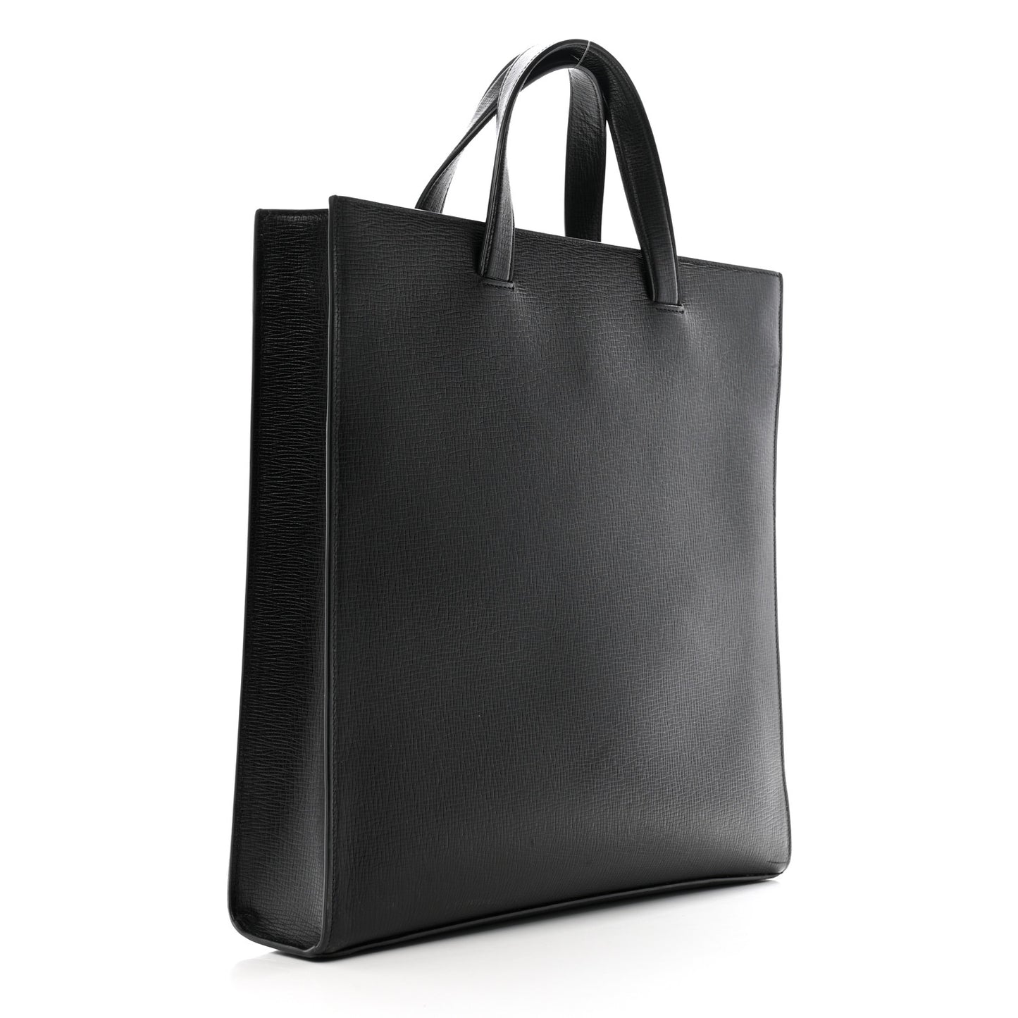 Hammered Calfskin Rib Tote Black
