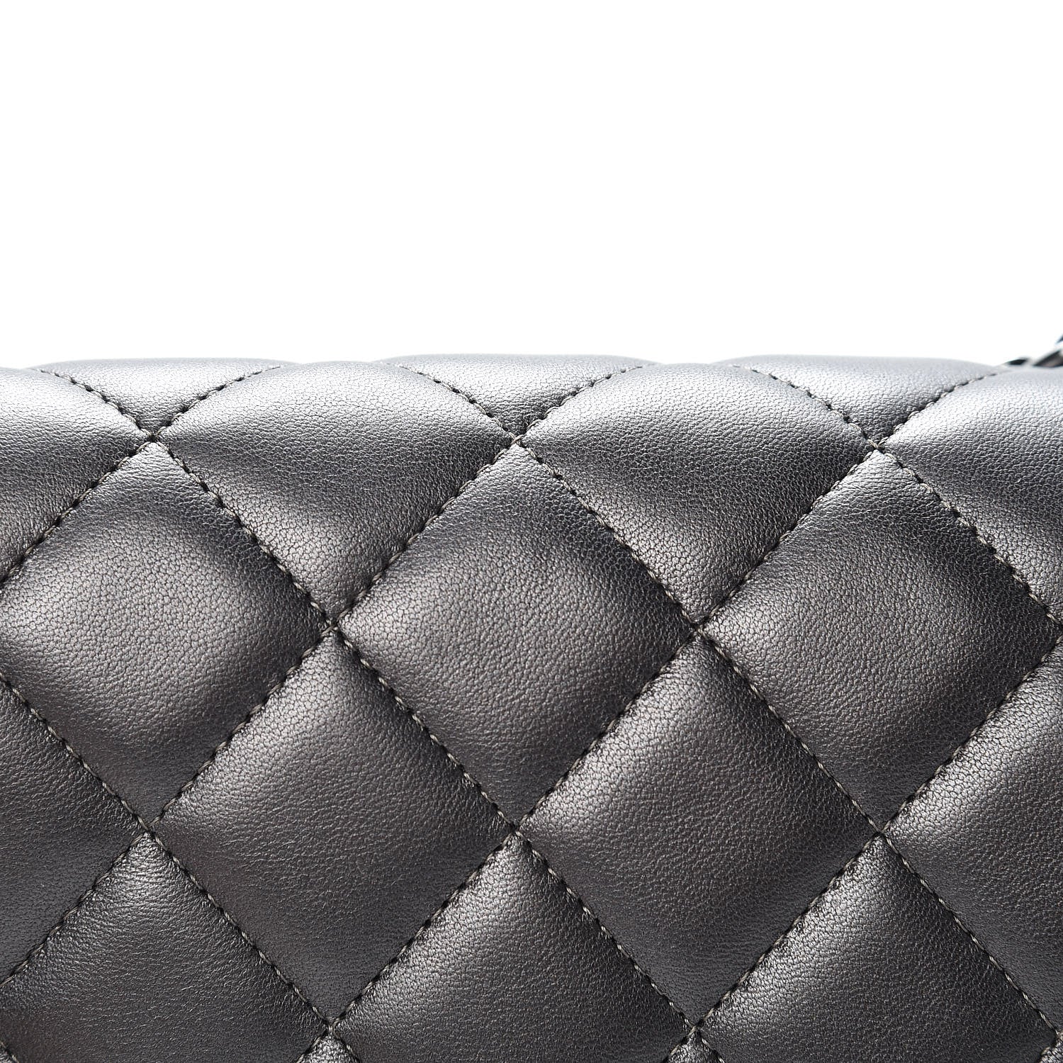 Chanel Metallic Lambskin Quilted Maxi Single Flap Dark Grey 17 of 21