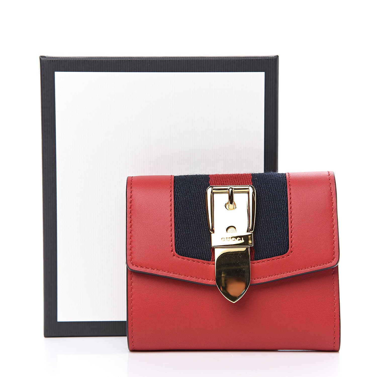 Gucci Calfskin Sylvie Wallet Hibiscus Red 7 of 7