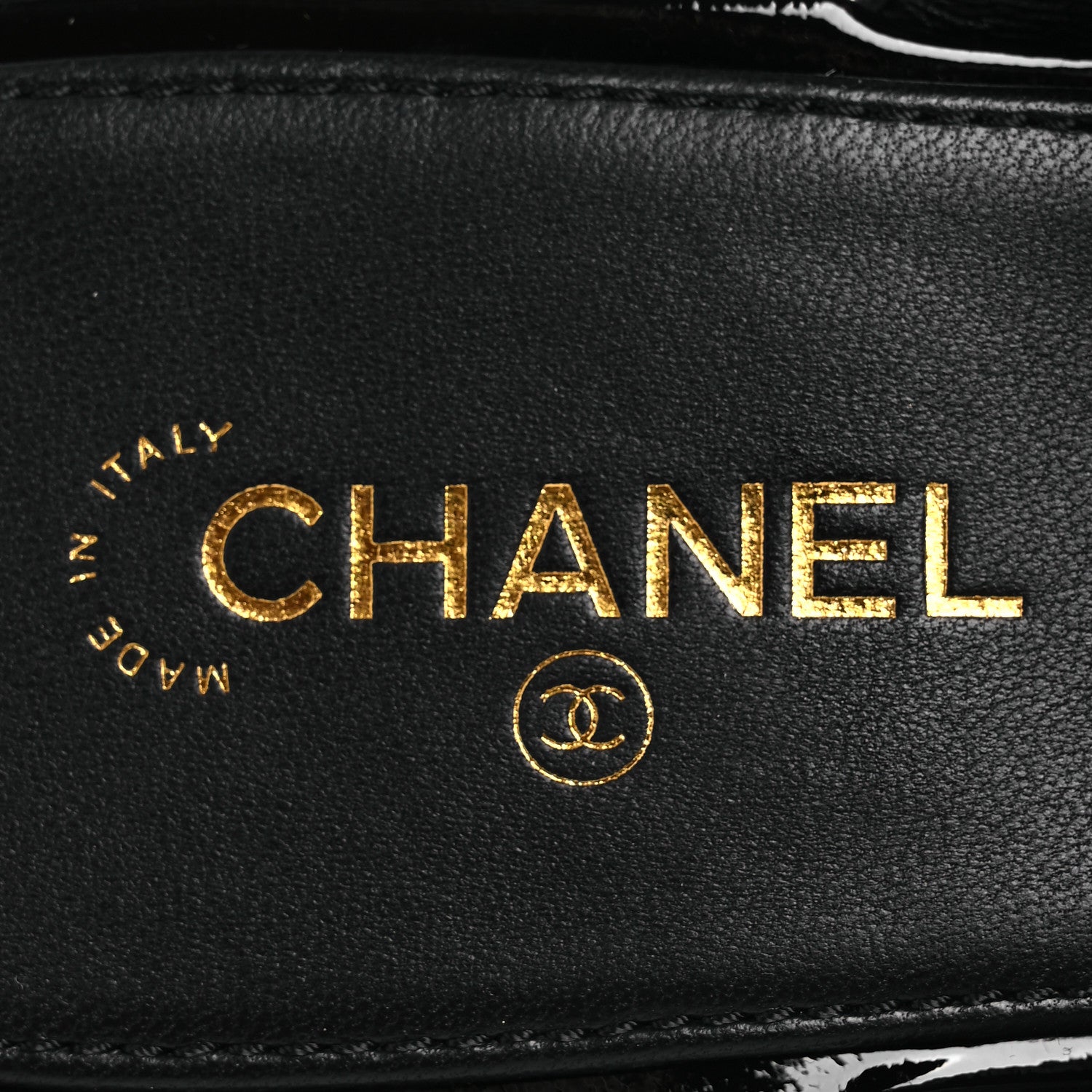 Chanel Lambskin Patent Calfskin CC Thong Sandals 39 Black 9 of 11