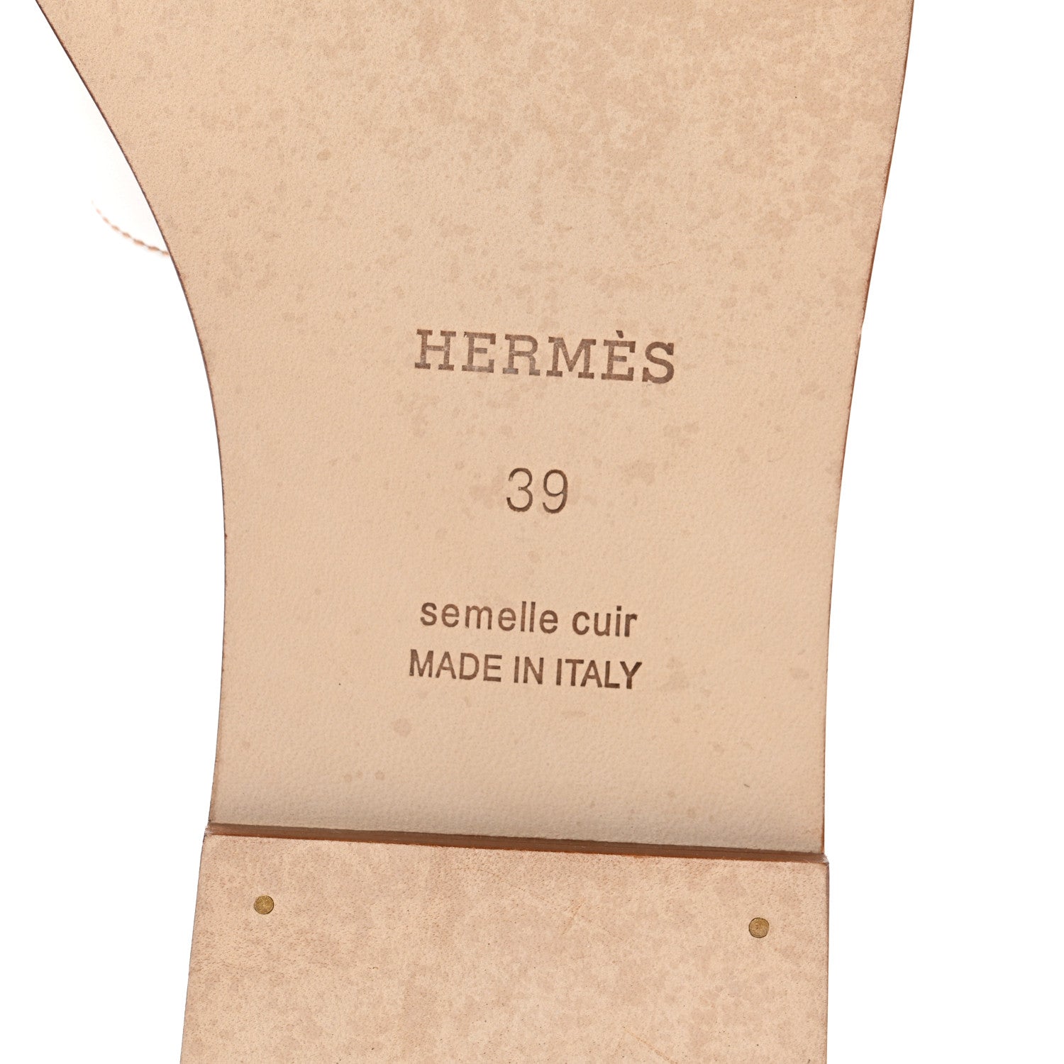 Hermes Box Calfskin Oran Sandals 39 White 6 of 8