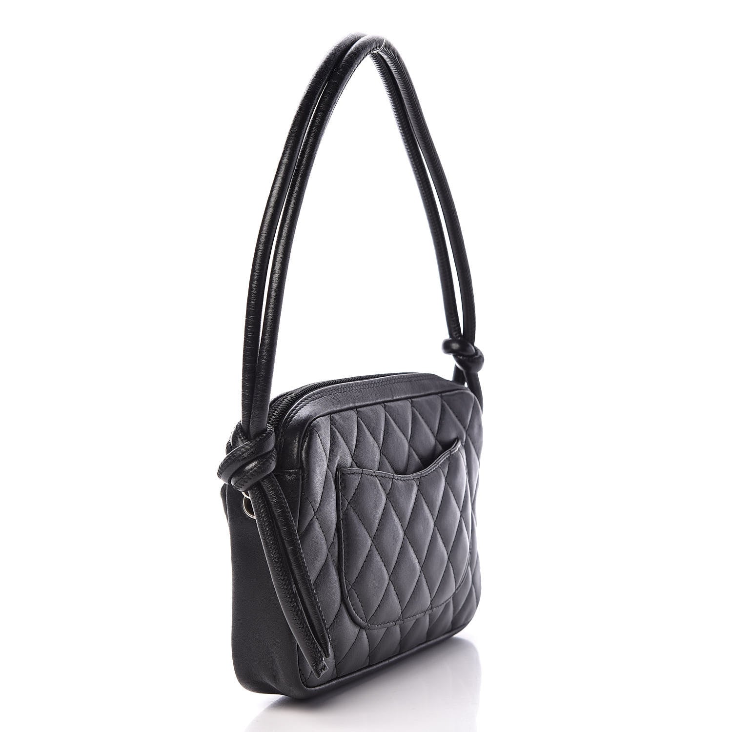 Chanel Calfskin Quilted Cambon Pochette Black White 3 of 12