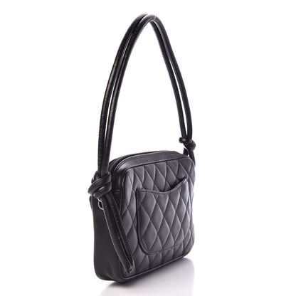 Chanel Calfskin Quilted Cambon Pochette Black White 3 of 12