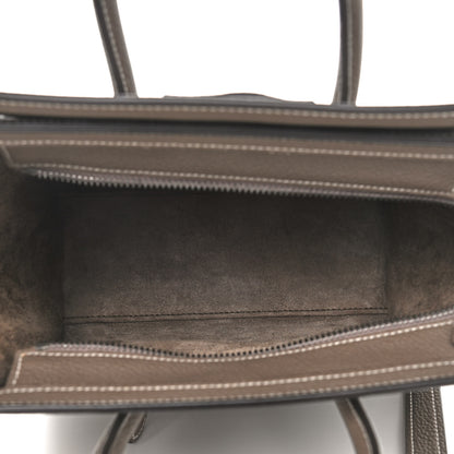 Celine Drummed Calfskin Nano Luggage Souris 5 of 9