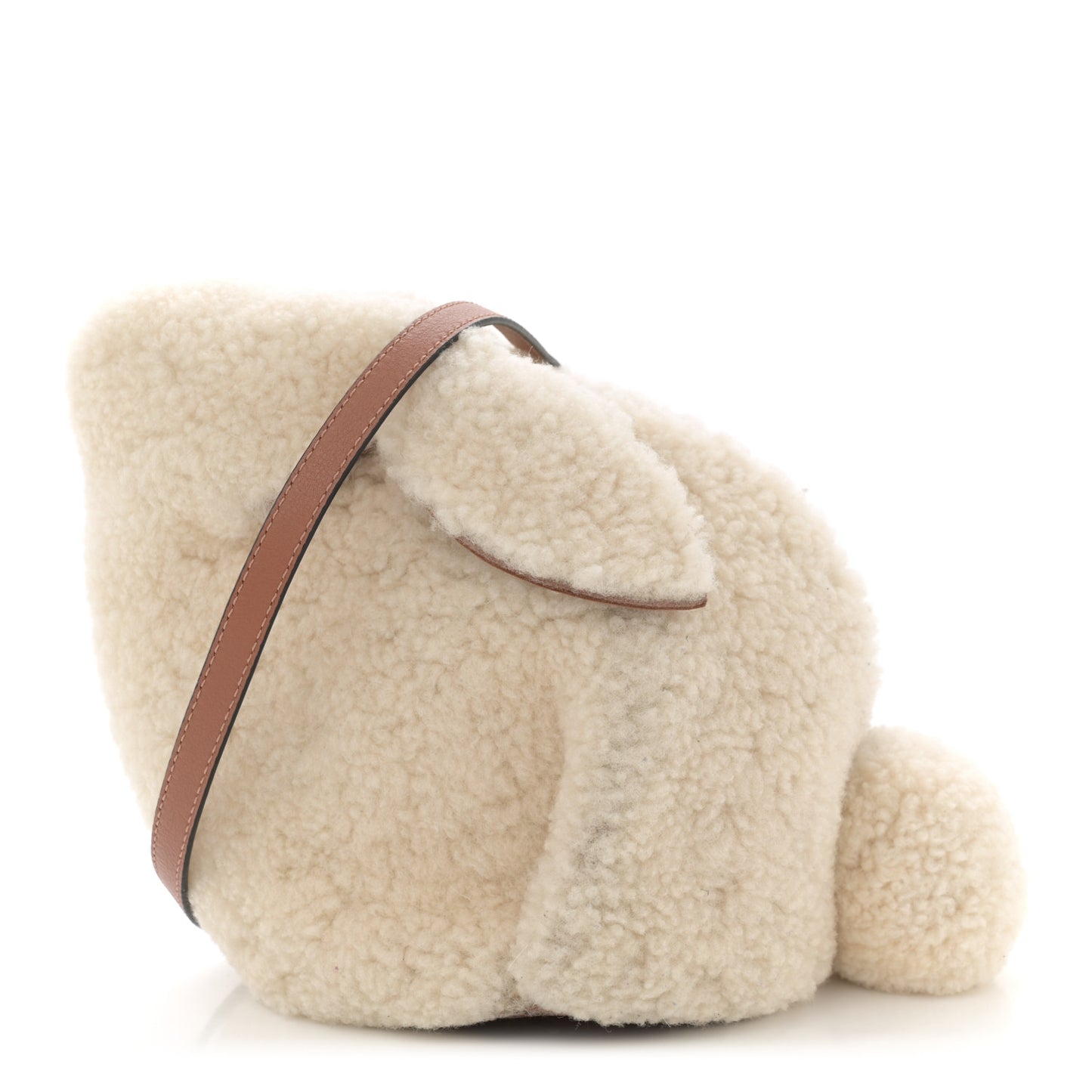 Shearling Mini Bunny Crossbody Bag Natural