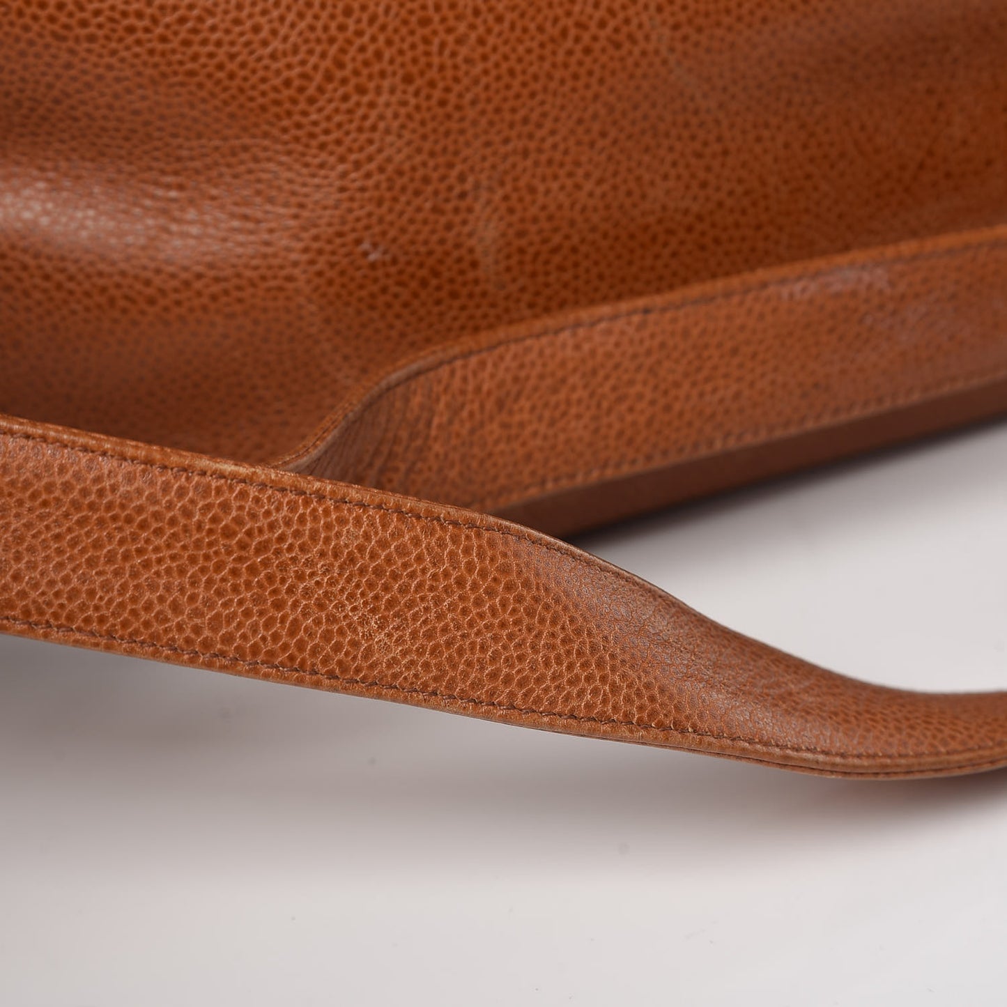Caviar Flap Shoulder Bag Brown