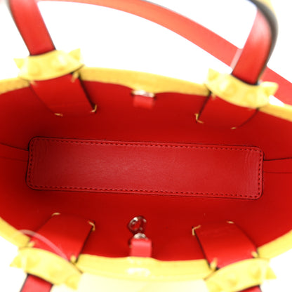 Christian Louboutin Patent Calfskin Spikes Mini East West Cabata Tote Yellow 5 of 10
