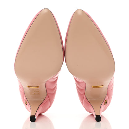 Gucci Nappa Charlotte Chevron Matelasse Double G 95mm Pumps 37 Wild Rose 5 of 9