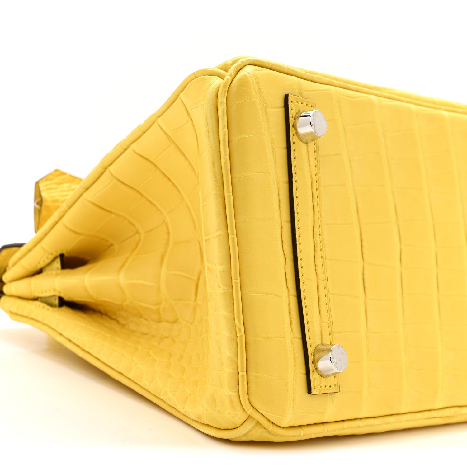 Hermes Matte Alligator Birkin 25 Mimosa 9 of 13