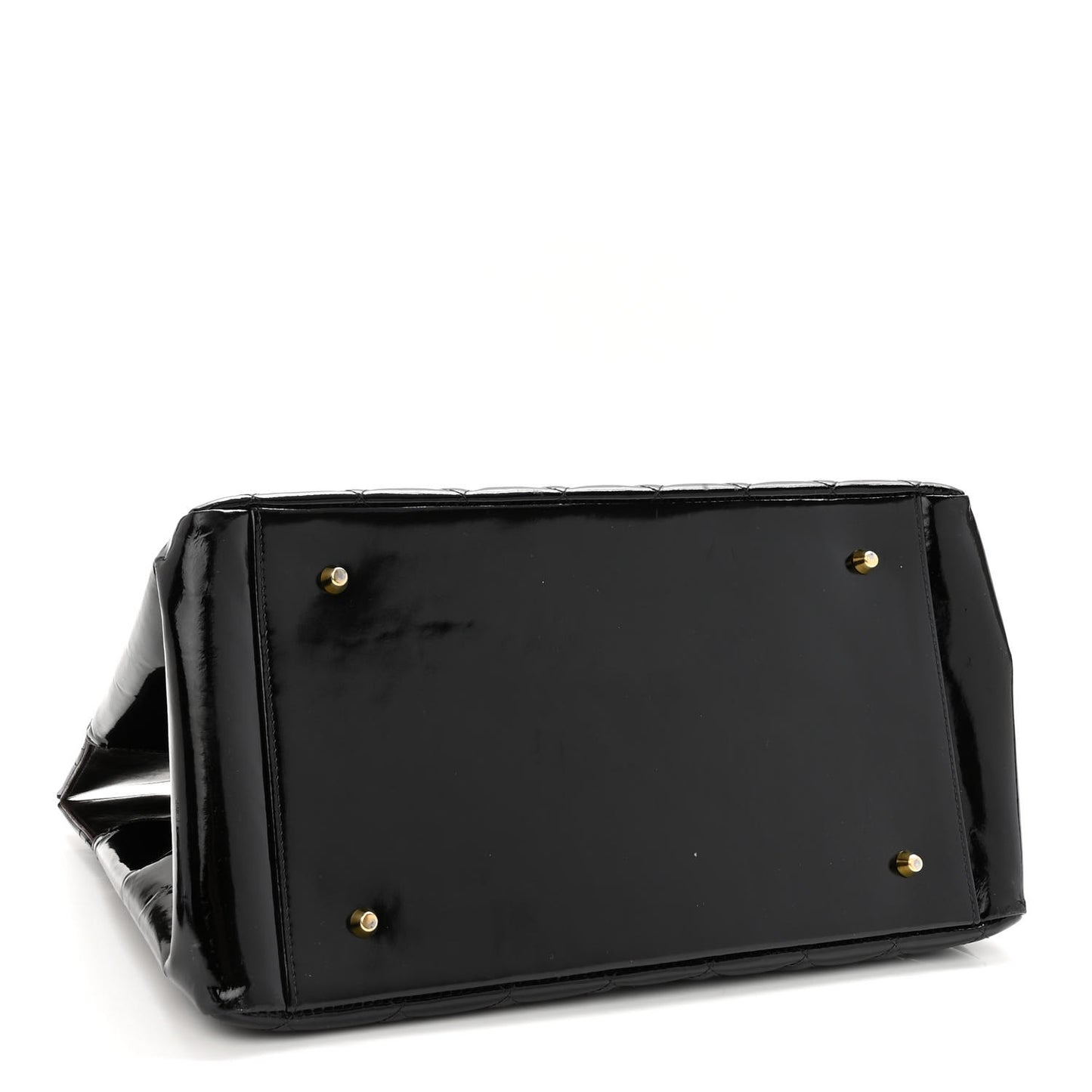 Patent Quilted Grand Shopping Tote GST Black