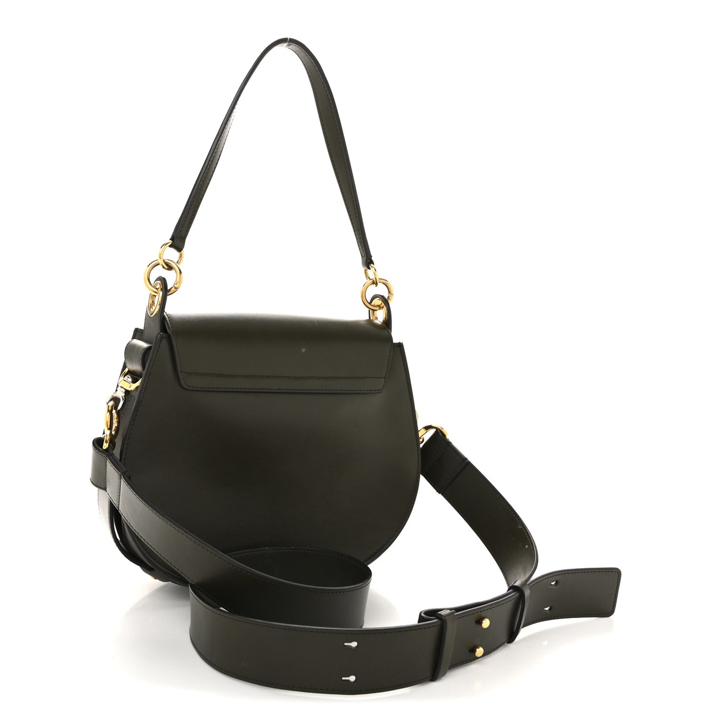 Calfskin Suede Large Tess Bag Deep Forest