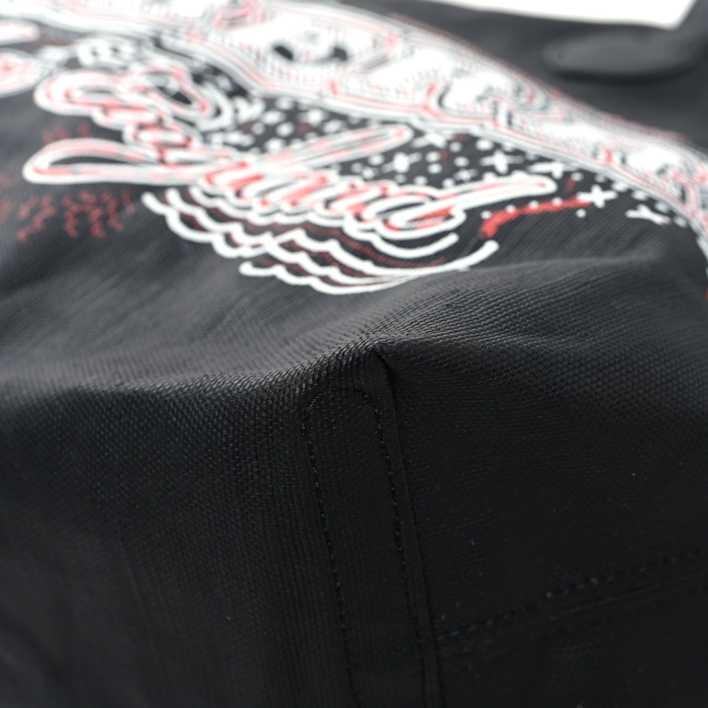 Coated Canvas Mega Check Medium Doodle Tote Black Red